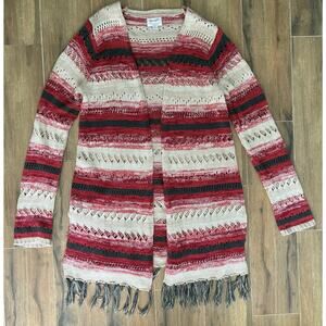 Wrangler Fringe Open Front Knit Cardigan Women's Medium